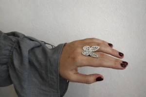 Butterfly ring in sterling silver with topaz and zirconium stones