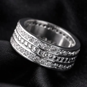 Silver statement ring with stones
